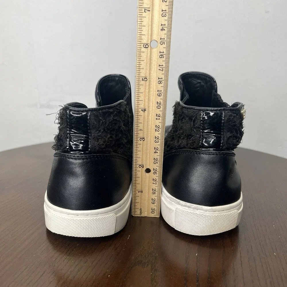 Tory Burch Rosette Boots Women's 8.5M Black Leather Chelsea Sneakers‎ Booties